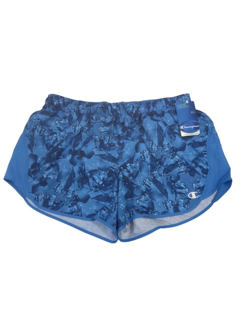 Champion Women Large Eco Fleece Athletic Shorts Blue Recycled Fiber Technology